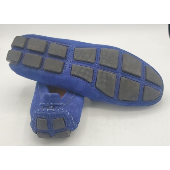 Mercanti Fiorentini Loafer driving shoes Slip On Suede Size 9.5 Made Brazil Blue - Picture 6 of 11